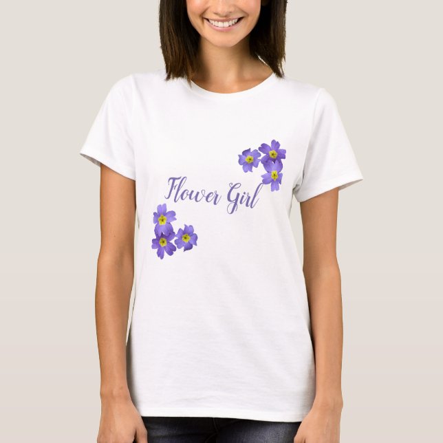 Chica de flores Morado florece camiseta (Anverso)