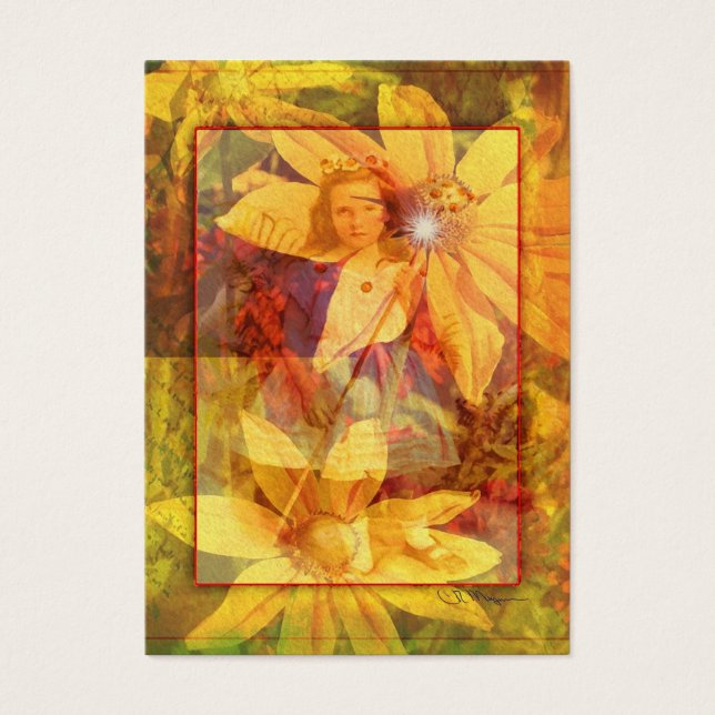 Chica de flores - Tarjetas de comercio de artistas (Frente)