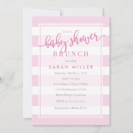 Chica de franjas de invitación de Baby Shower Brun