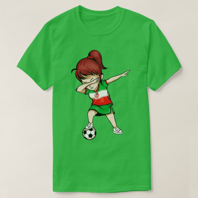 Chica de fútbol Dabbing Iran Jersey - Fútbol iraní (Diseño del anverso)