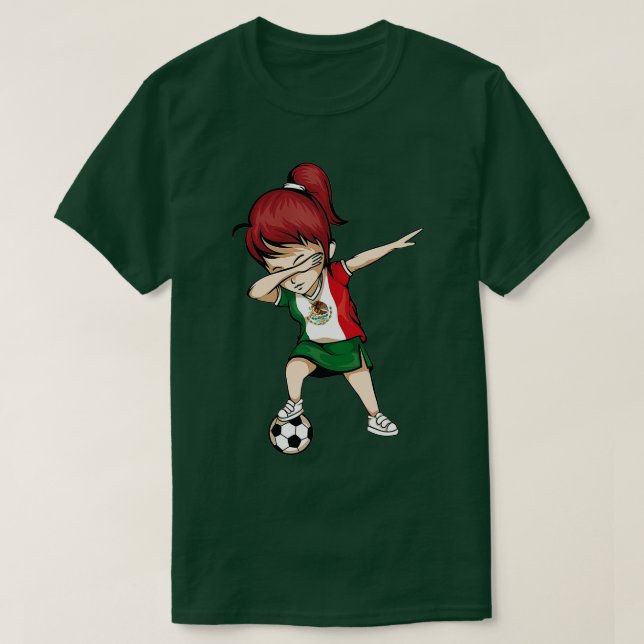 Chica de fútbol Dabbing México Jersey - Fútbol mex (Diseño del anverso)
