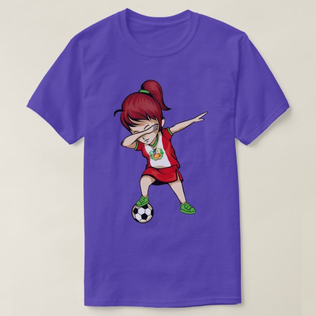Chica de fútbol Dabbing Perú Jersey - Fútbol perua (Diseño del anverso)