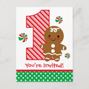 Chica de Gingerbread Invitación a Cumpleaños