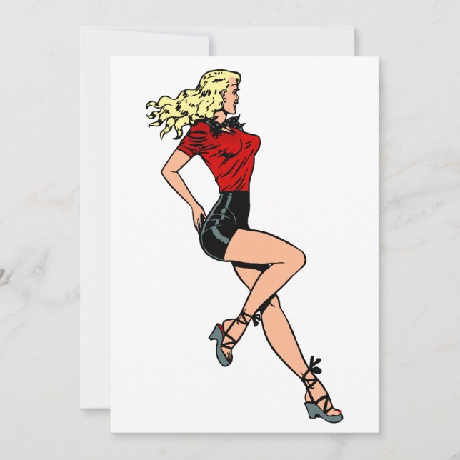 Chica de glamour vintage al lado, blond Blombshell (Anverso)