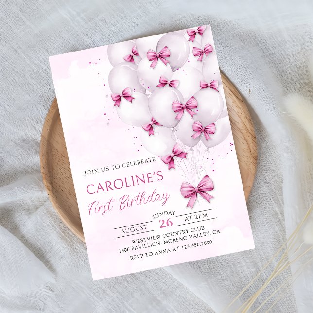 Chica de globos de arcos rosados Invitación de cum (Subido por el creador)