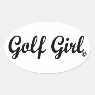 Chica de golf Oval Pegatina