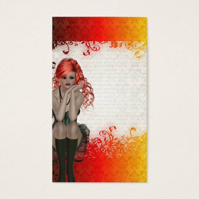 Chica de gótico de cabeza roja (Frente)