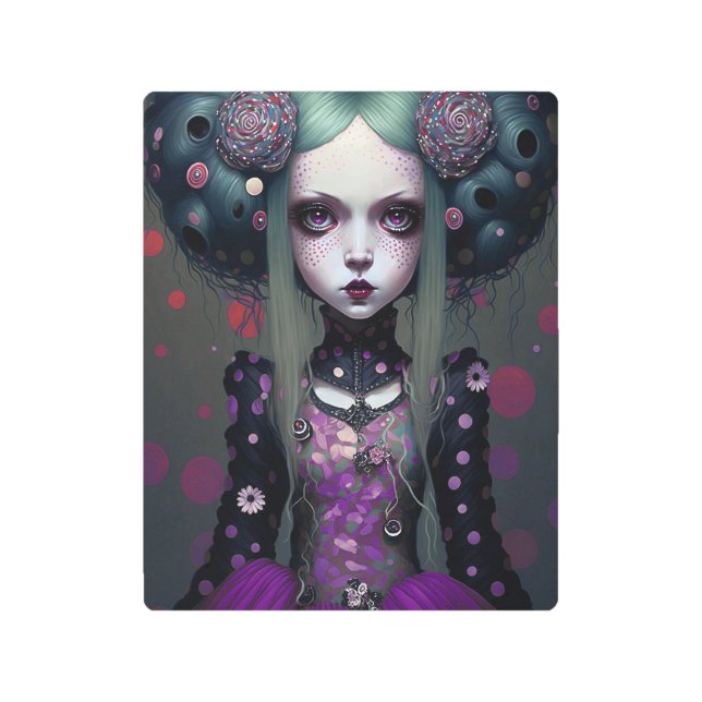 Chica de Gótico lindo arte morado negro fantasía (Anverso)