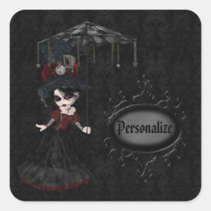 Chica de Gótico Steampunk Pegatinas personalizados
