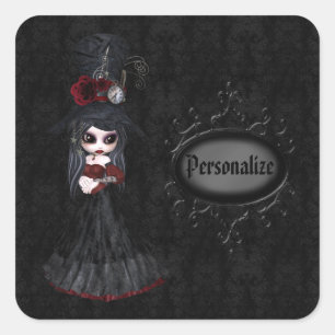 Chica de Gótico Steampunk Pegatinas personalizados