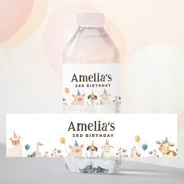 Chica de granja Etiqueta del frasco de agua de cum