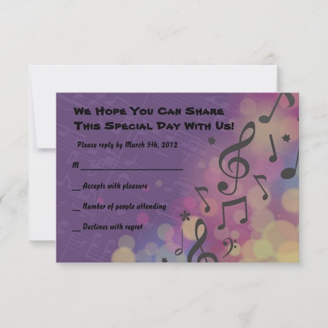 Chica de guitarra Bat Bar Mitzvah Invitación Tarje (Anverso)