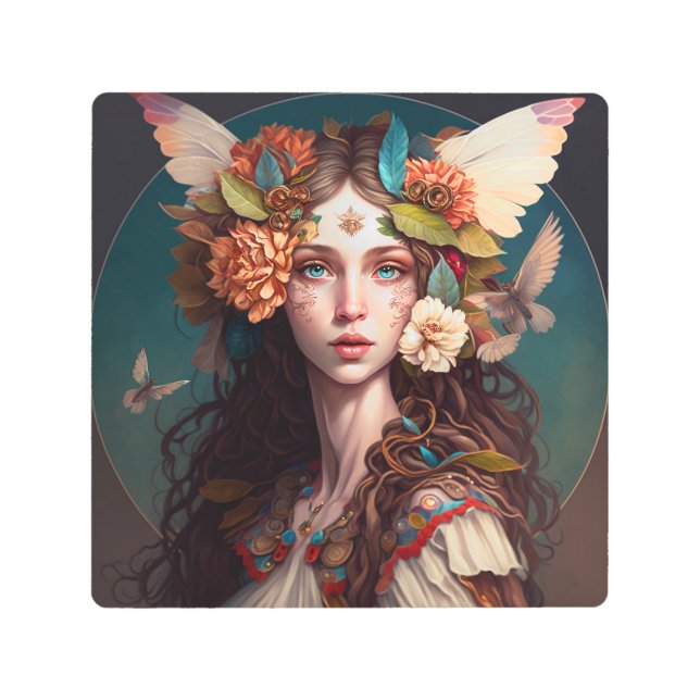 Chica de hadas Fantasy Art impresión Metalizado (Anverso)