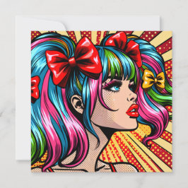 Chica de historietas de arte pop de bonito con arc