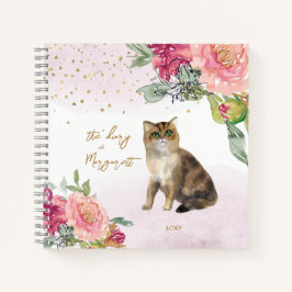 Chica de Ilustracion de gato amante cuaderno de bo