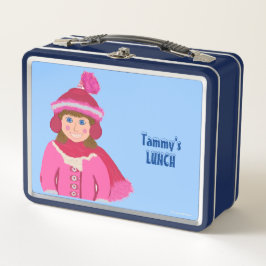 Chica de invierno Gorra rojo rosado de invierno