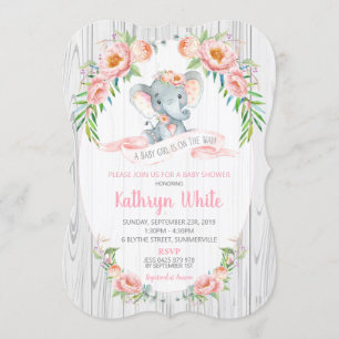 Chica de Invitación a Baby Shower de Floral Boho E