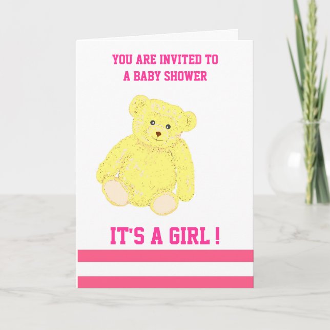 chica de invitación a Baby Shower de personalizabl (Anverso)