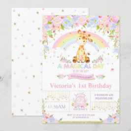 Chica de invitación a fiesta de cumpleaños de Cute