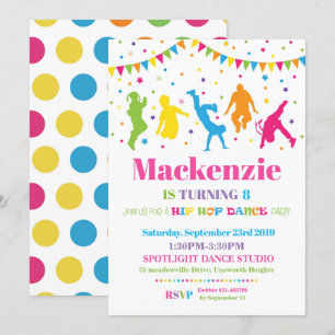 Chica de invitación a fiesta de cumpleaños Hip Hop