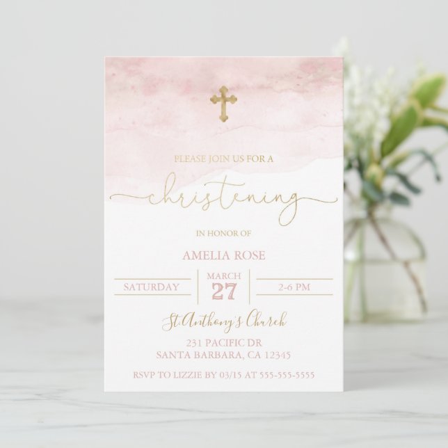 Chica de Invitación a la Cristalización del Bebé R (Anverso de pie)