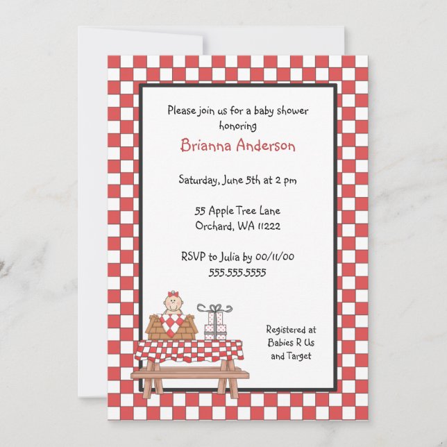 Chica de invitación a la ducha con piel clara (Anverso)