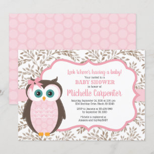 chica de invitación a la ducha de bebé de bosque m