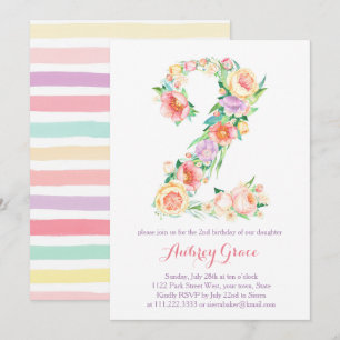 Chica de Invitación a la Segunda Fiesta de Cumplea