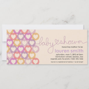 Chica de invitación al corazón de Baby Shower