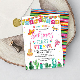 Chica de Invitación al Primer Cumpleaños de Fiesta