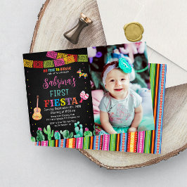 Chica de Invitación al Primer Cumpleaños de Fiesta