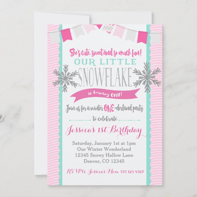 Chica de Invitación al Snowflake de ONEderland (Anverso)