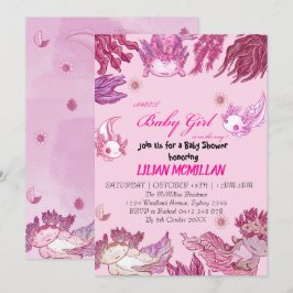Chica de invitación de Baby Shower de AXOLOTL PINK