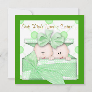 CHICA DE INVITACIÓN DE BABY SHOWER DE TWINS O CHIC