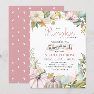 Chica de invitación de Baby Shower otoño de la cal