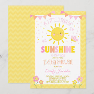 Chica de Invitación de Baby Shower Sunshine Baby S