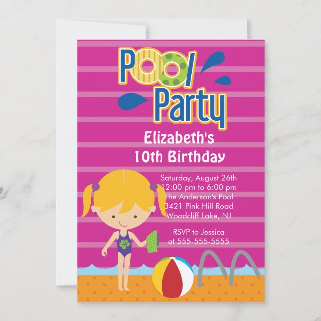 chica de invitación de cumpleaños de Fiesta de gru (Anverso)