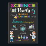 Chica de invitación de cumpleaños de Mad Science F<br><div class="desc">Personalice esta impresionante invitación a un partido científico con el nombre, edad y detalles del fiesta de su hijo fácil y rápidamente, simplemente presione el botón personalizar para reorganizar y formatear el estilo y la ubicación del texto. Algunas de las imágenes se pueden mover para alojar los detalles de su...</div>