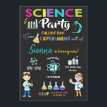 Chica de invitación de cumpleaños de Mad Science F<br><div class="desc">Personalice esta impresionante invitación a un partido científico con el nombre, edad y detalles del fiesta de su hijo fácil y rápidamente, simplemente presione el botón personalizar para reorganizar y formatear el estilo y la ubicación del texto. Algunas de las imágenes se pueden mover para alojar los detalles de su...</div>