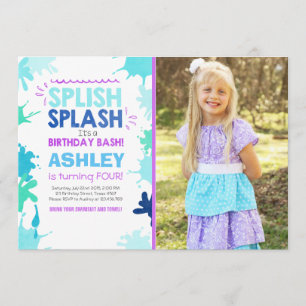 Chica de invitación de cumpleaños Splish Splash Fi