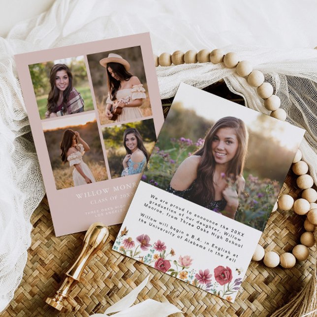 Chica de Invitación de Graduación de Flores Silves (Subido por el creador)