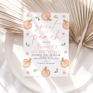 Chica de Invitación de primer cumpleaños de Sweet 