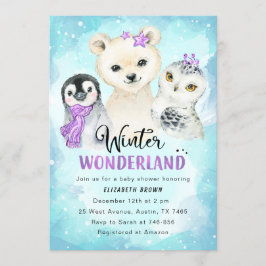Chica de Invitación de Winter Wonderland Baby Show