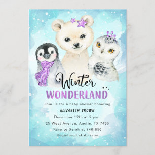 Chica de Invitación de Winter Wonderland Baby Show