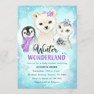 Chica de Invitación de Winter Wonderland Baby Show