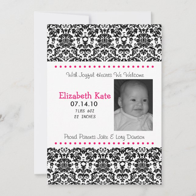 Chica de Invitación del bebé (Anverso)