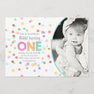 Chica de invitación para cumpleaños Watercolor con