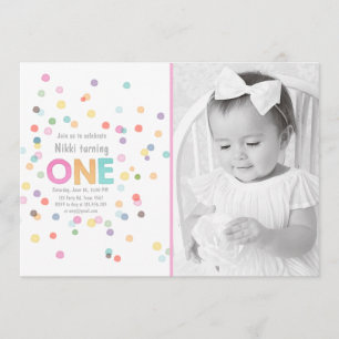 Chica de invitación para cumpleaños Watercolor con