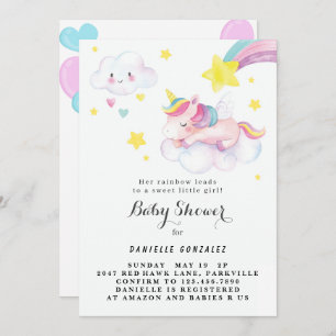 Chica de invitaciones a Baby Shower de Floral Cute