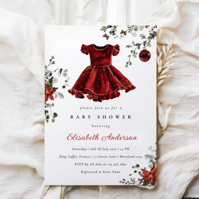 Chica de invitaciones a Baby Shower de invierno ro (Subido por el creador)